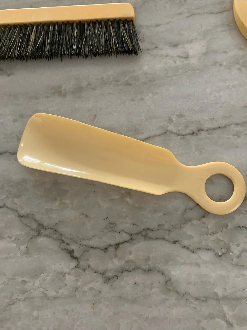 8 piece vintage celluloid dresser set with Morny bath cube c. Early 1900’s